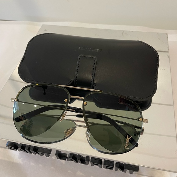 SAINT LAURENT CLASSIC 11 M-003 UNISEX AVIATOR SUNGLASSES - Picture 2 of 9
